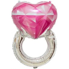 Шар кольцо с бриллиантом "Сердце"